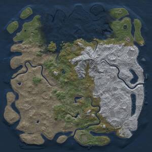 Thumbnail Rust Map: Procedural Map, Size: 6000, Seed: 140434, 17 Monuments