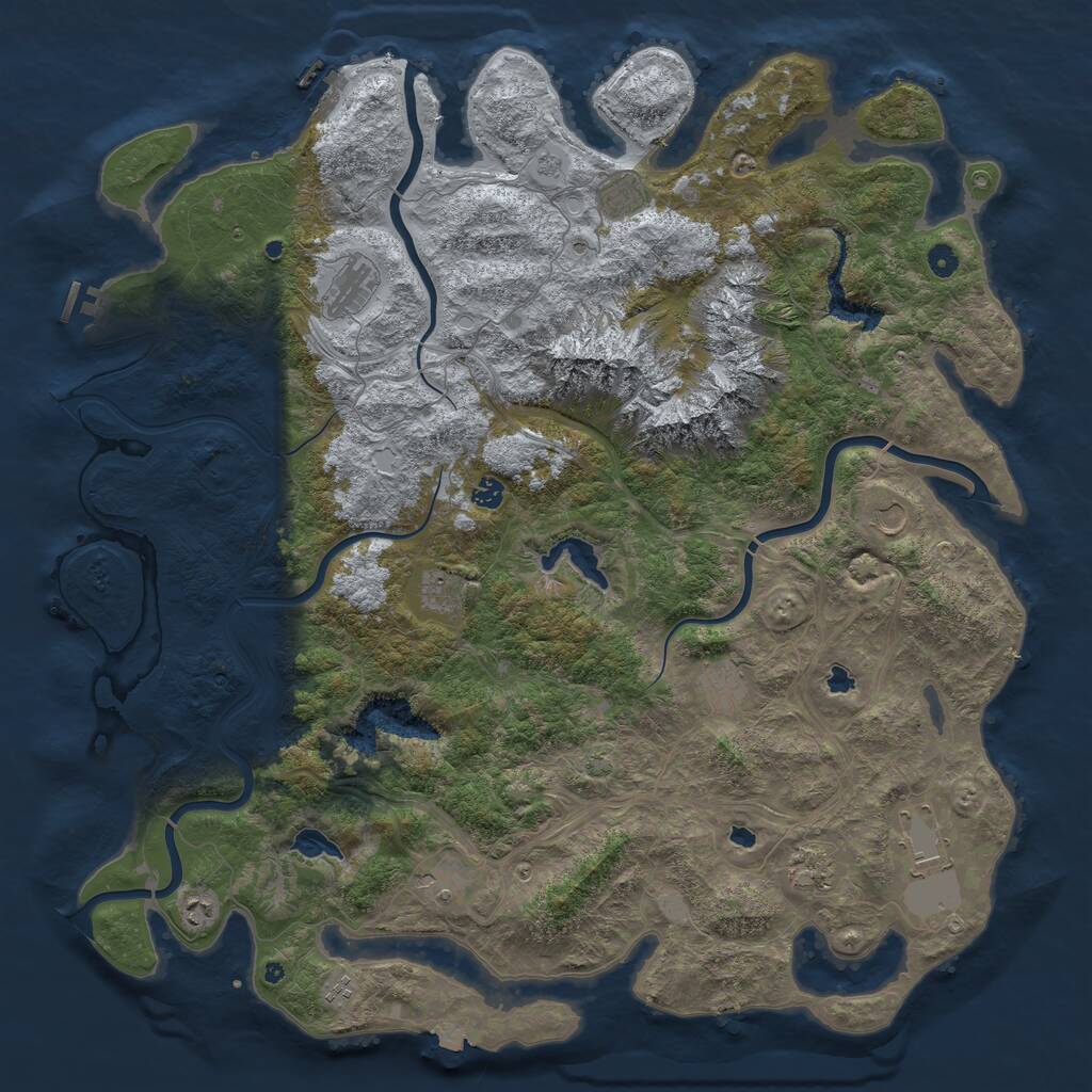 Rust Map: Procedural Map, Size: 5200, Seed: 696912324, 17 Monuments