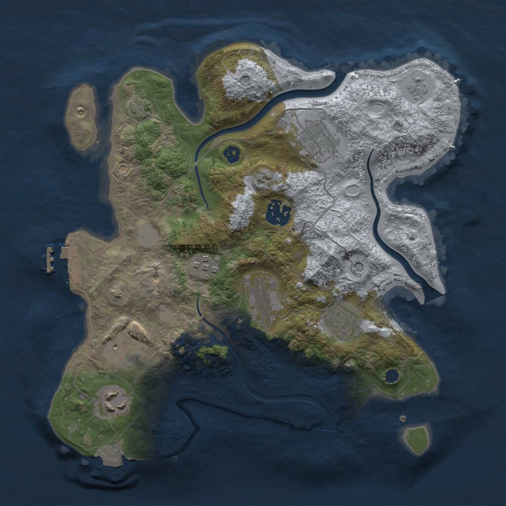 Rust Map: Procedural Map, Size: 3000, Seed: 1247588763, 12 Monuments