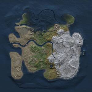 Thumbnail Rust Map: Procedural Map, Size: 3000, Seed: 1992124488, 11 Monuments