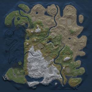 Thumbnail Rust Map: Procedural Map, Size: 4500, Seed: 1246750150, 17 Monuments