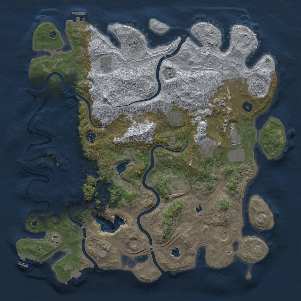 Rust Map: Procedural Map, Size: 4500, Seed: 677365779, 16 Monuments