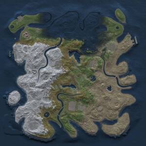 Thumbnail Rust Map: Procedural Map, Size: 4000, Seed: 36726705, 16 Monuments