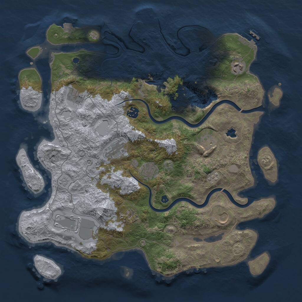 Rust Map: Procedural Map, Size: 4000, Seed: 1316364286, 16 Monuments