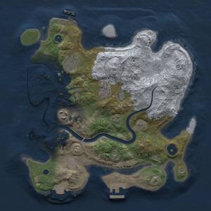 Thumbnail Rust Map: Procedural Map, Size: 3000, Seed: 12412412, 9 Monuments