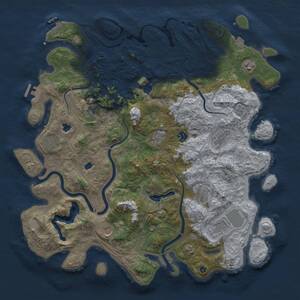 Thumbnail Rust Map: Procedural Map, Size: 4500, Seed: 494087506, 16 Monuments