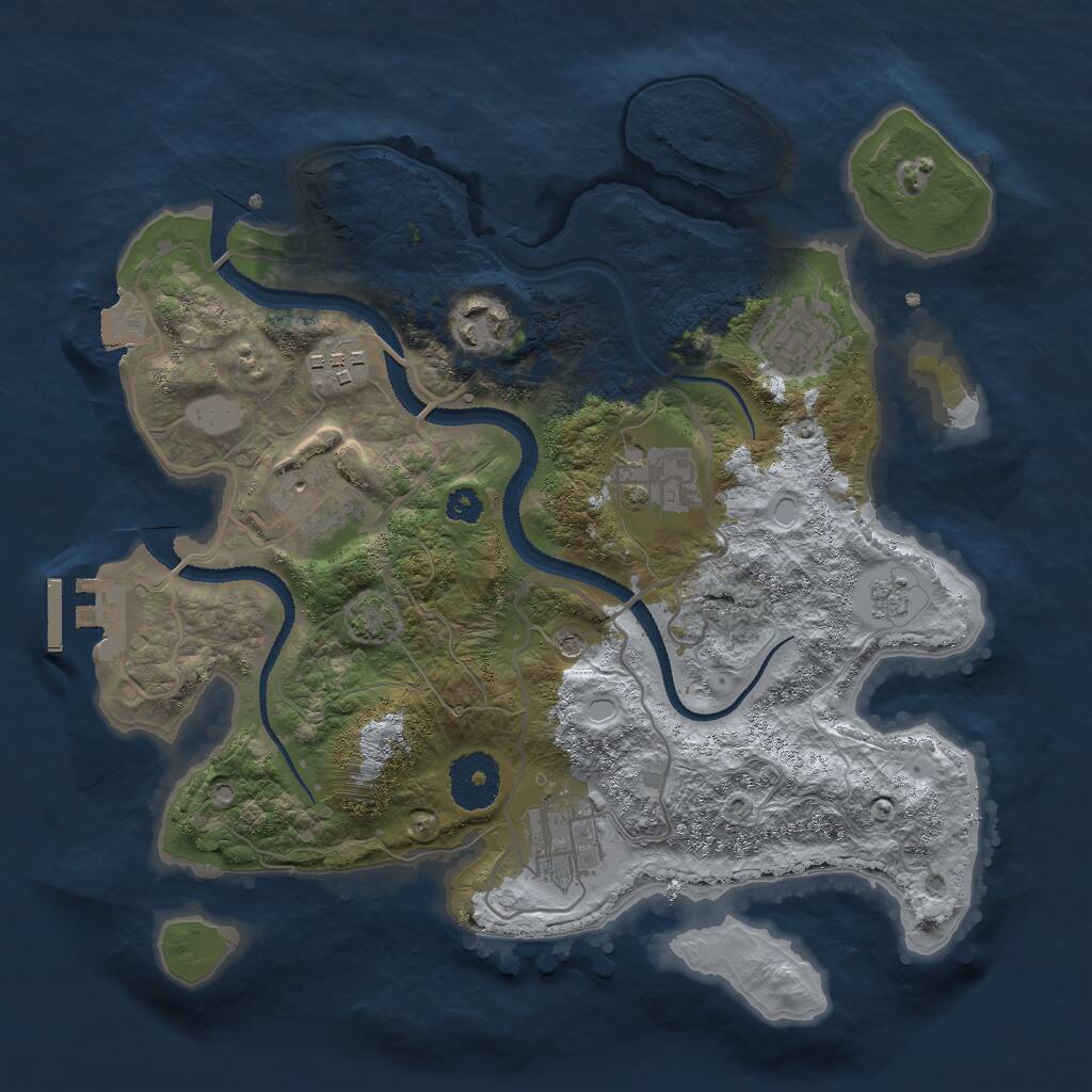 Rust Map: Procedural Map, Size: 3000, Seed: 79716, 11 Monuments