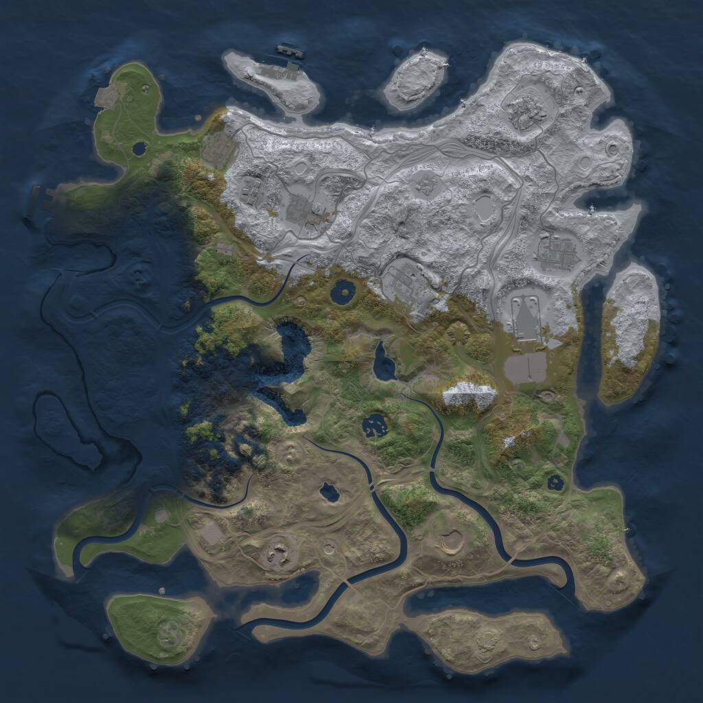 Rust Map: Procedural Map, Size: 4250, Seed: 14021, 16 Monuments