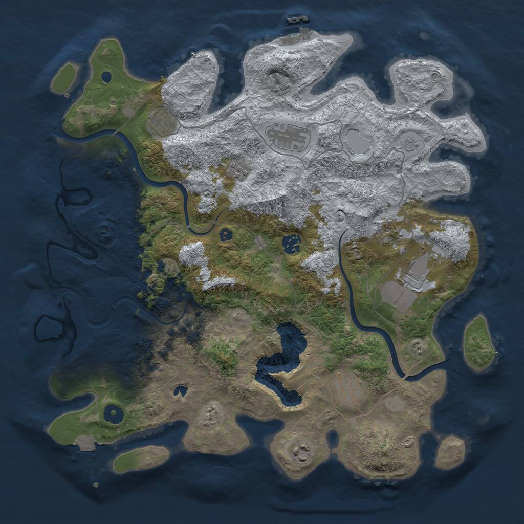 Rust Map: Procedural Map, Size: 4000, Seed: 1794861922, 13 Monuments