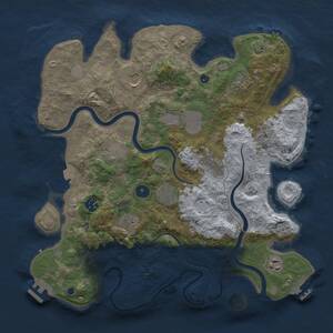 Thumbnail Rust Map: Procedural Map, Size: 3750, Seed: 1081598151, 16 Monuments