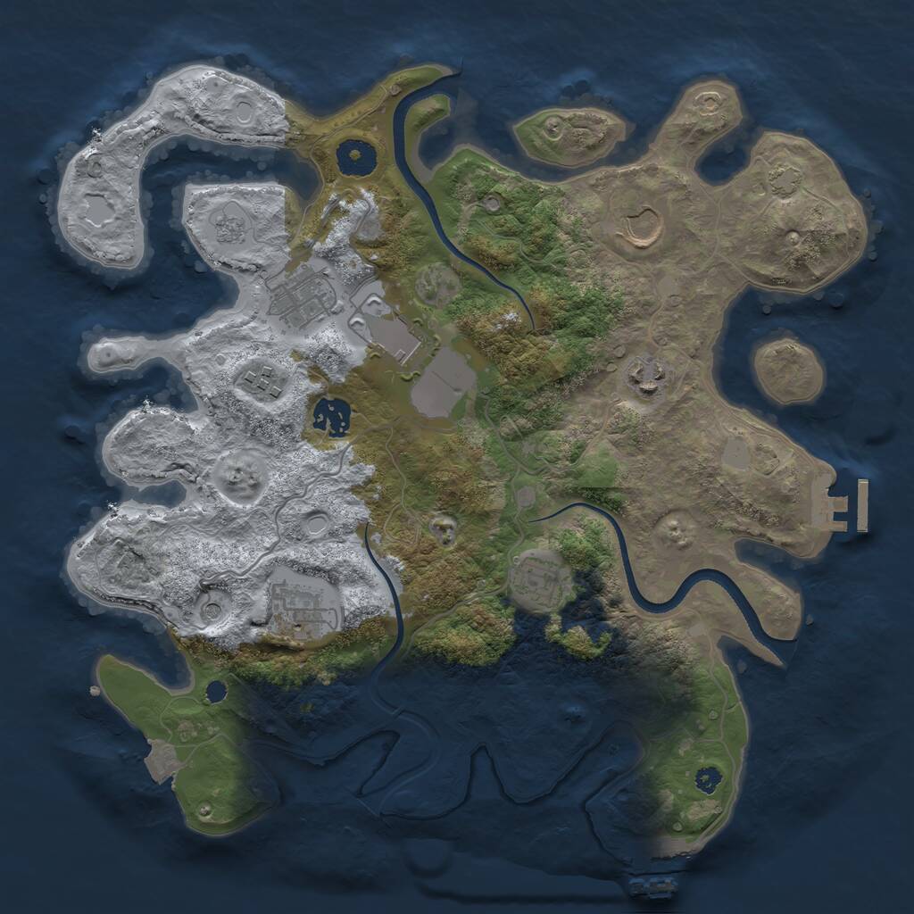 Rust Map: Procedural Map, Size: 3500, Seed: 20417810, 14 Monuments