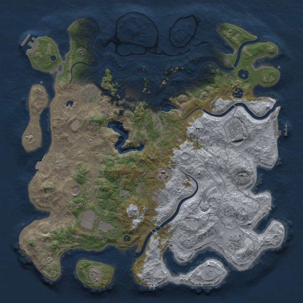 Rust Map: Procedural Map, Size: 4350, Seed: 8563211, 16 Monuments