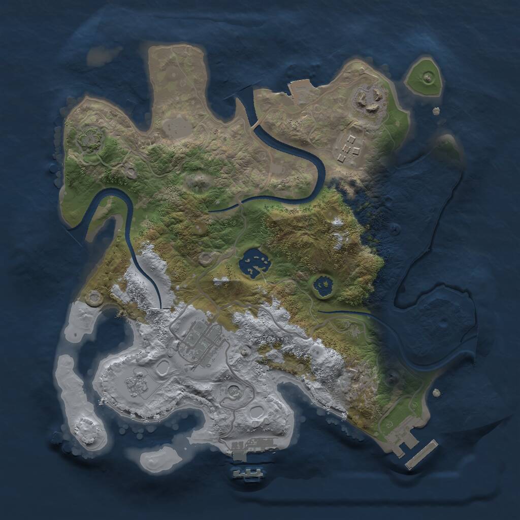 Rust Map: Procedural Map, Size: 2700, Seed: 11162, 10 Monuments