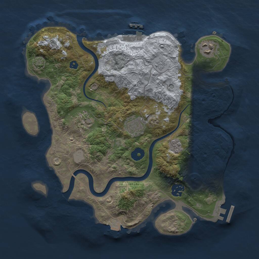 Rust Map: Procedural Map, Size: 3000, Seed: 250771581, 11 Monuments