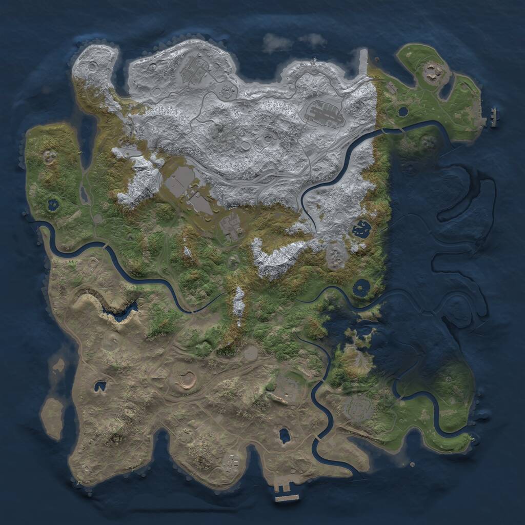 Rust Map: Procedural Map, Size: 4500, Seed: 125867866, 17 Monuments