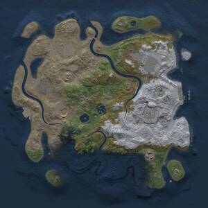 Thumbnail Rust Map: Procedural Map, Size: 3500, Seed: 2429941, 14 Monuments