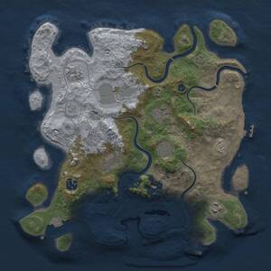 Thumbnail Rust Map: Procedural Map, Size: 3500, Seed: 1278368099, 14 Monuments