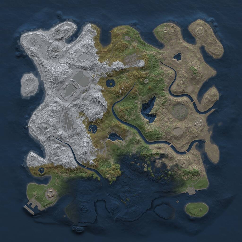 Rust Map: Procedural Map, Size: 4000, Seed: 14881488, 15 Monuments