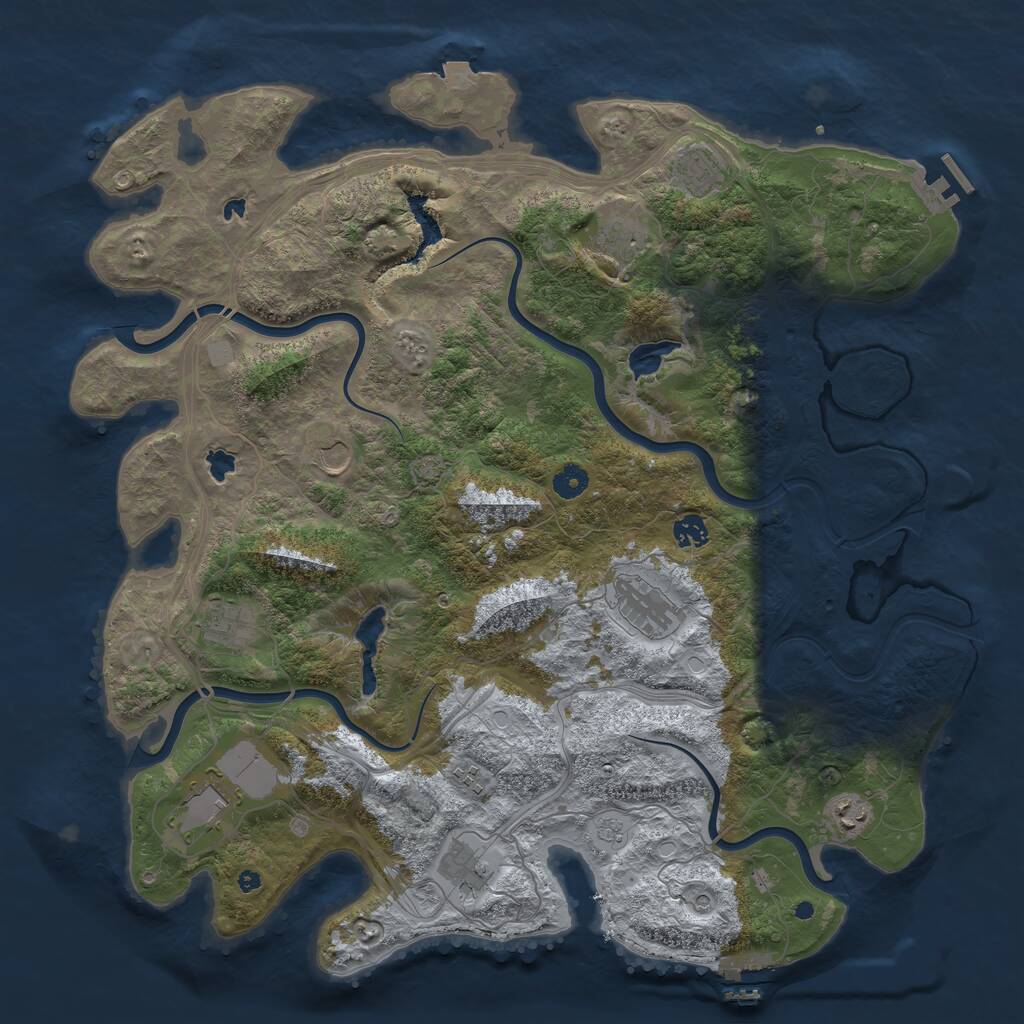 Rust Map: Procedural Map, Size: 4500, Seed: 1653249521, 16 Monuments