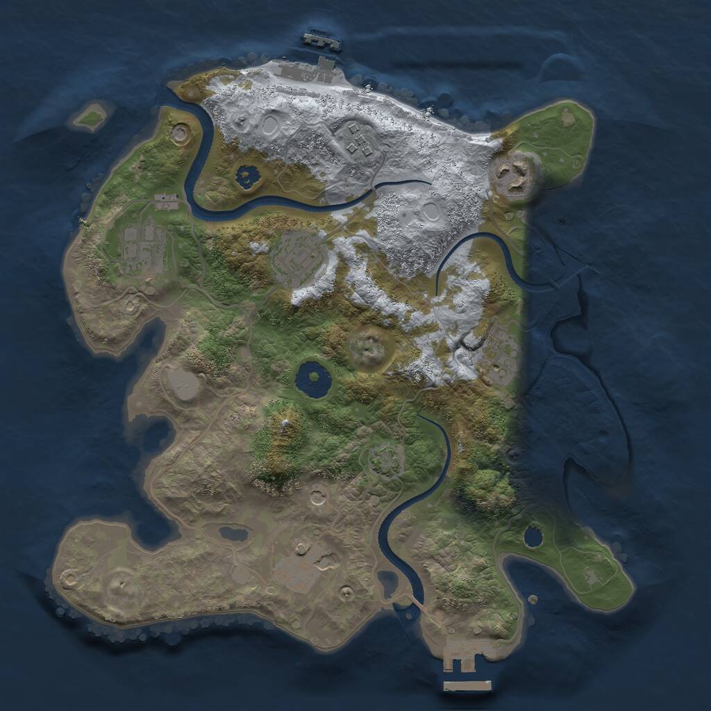 Rust Map: Procedural Map, Size: 3000, Seed: 1661389239, 11 Monuments