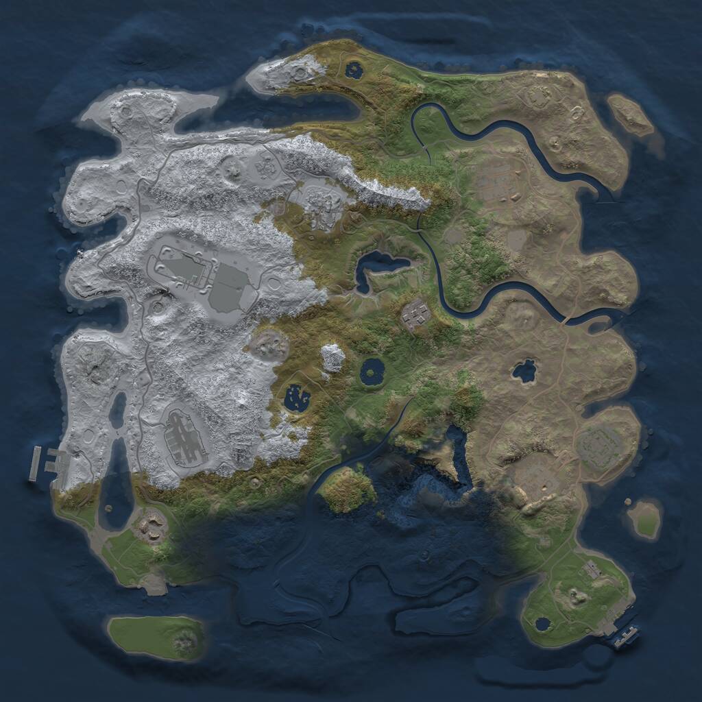 Rust Map: Procedural Map, Size: 4000, Seed: 1279112573, 15 Monuments