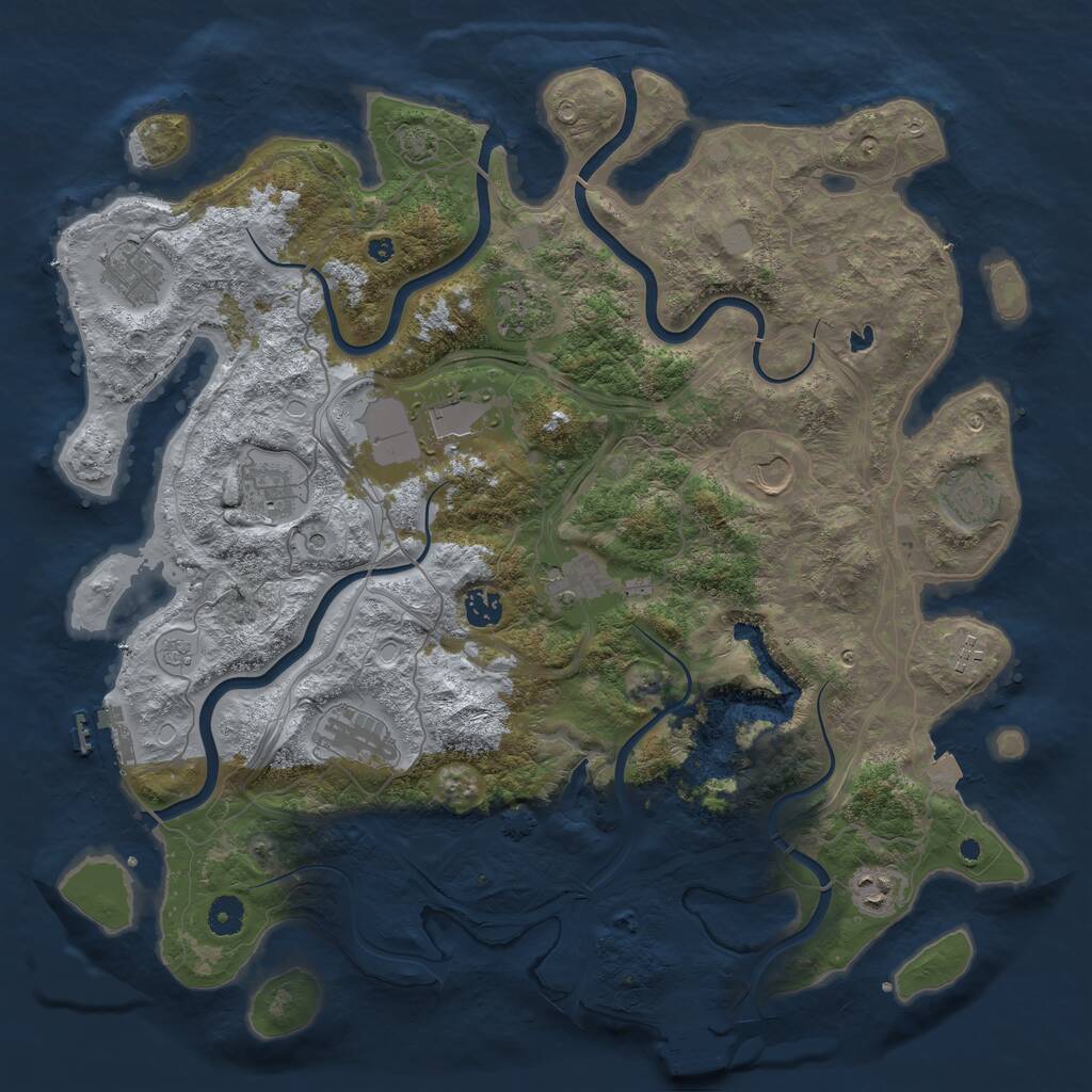 Rust Map: Procedural Map, Size: 4250, Seed: 1512026, 17 Monuments
