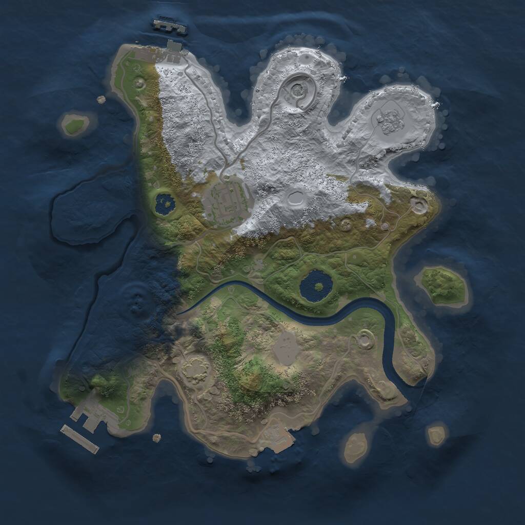 Rust Map: Procedural Map, Size: 2500, Seed: 638636655, 7 Monuments
