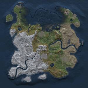Thumbnail Rust Map: Procedural Map, Size: 3500, Seed: 53231406, 13 Monuments