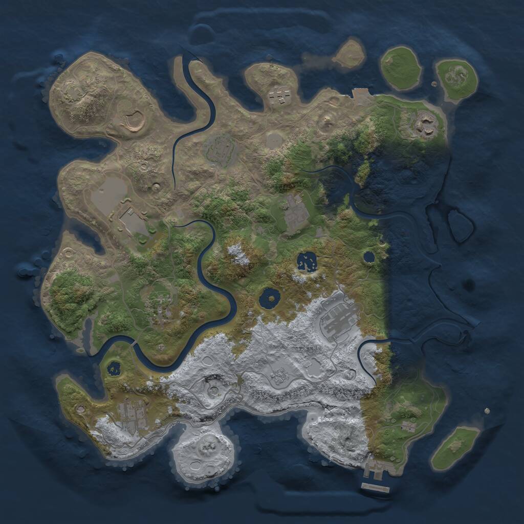 Rust Map: Procedural Map, Size: 3750, Seed: 15012026, 15 Monuments