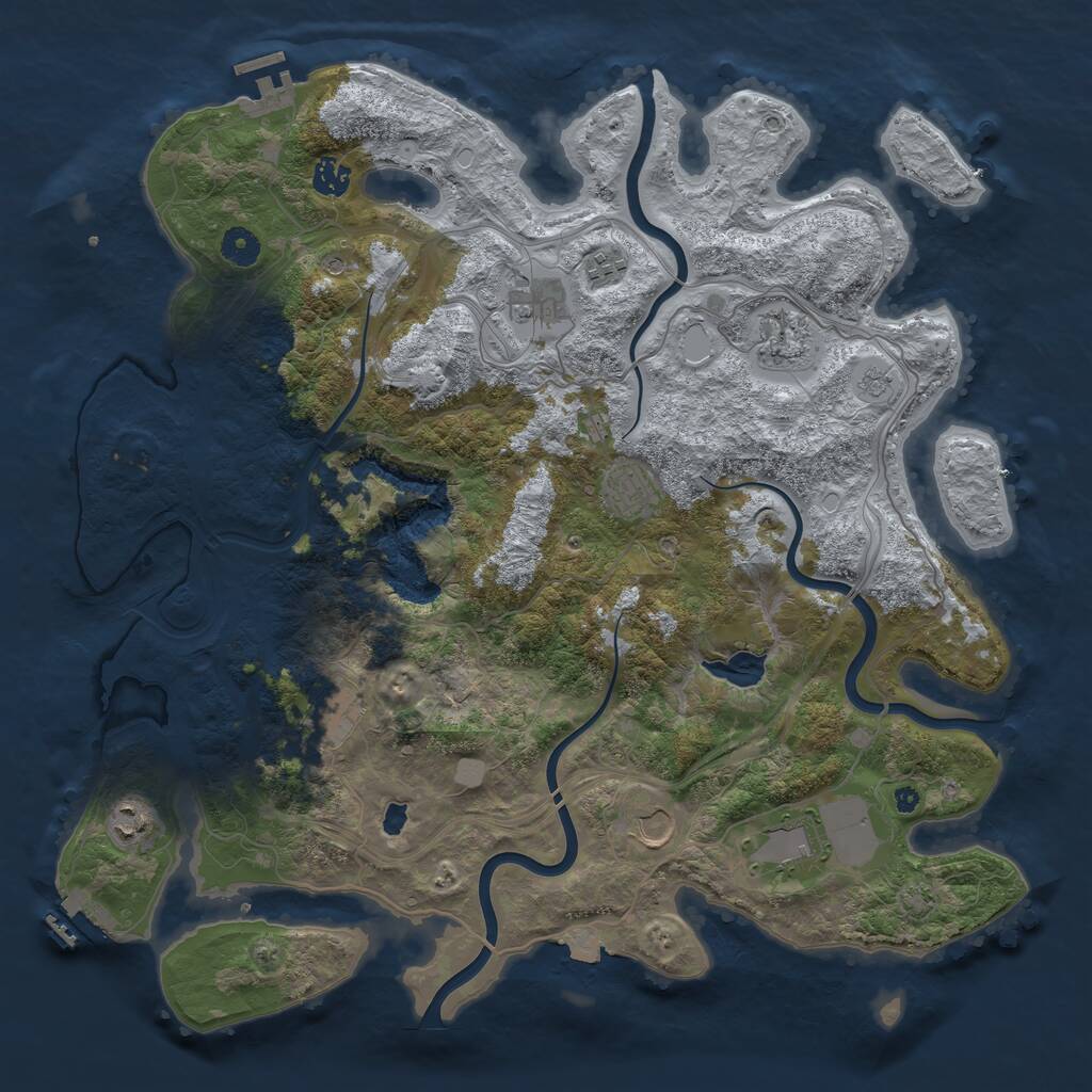 Rust Map: Procedural Map, Size: 4250, Seed: 1321388390, 15 Monuments