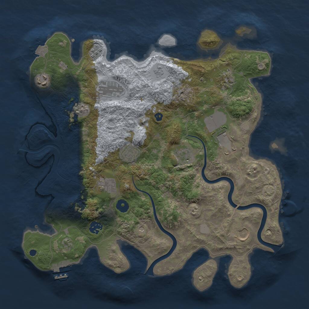Rust Map: Procedural Map, Size: 3700, Seed: 793197, 15 Monuments