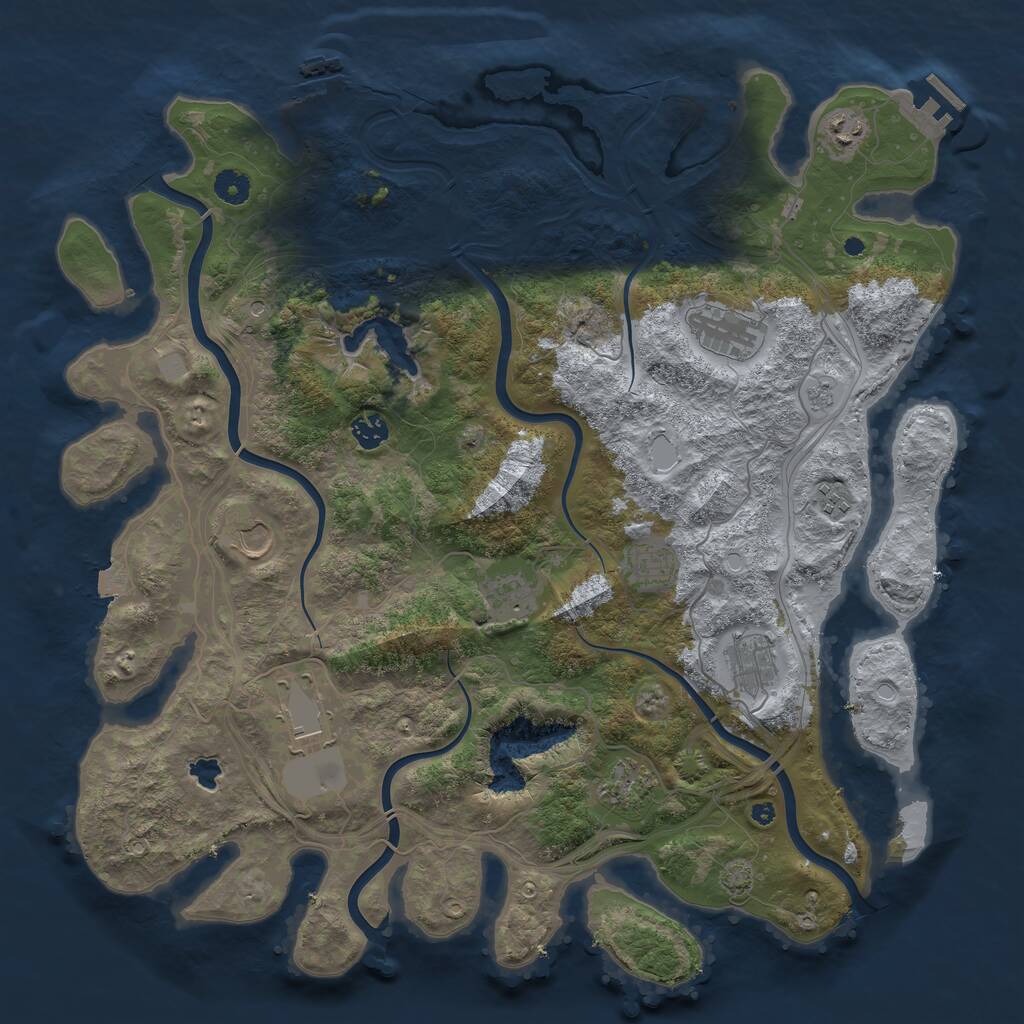 Rust Map: Procedural Map, Size: 4350, Seed: 22556699, 16 Monuments