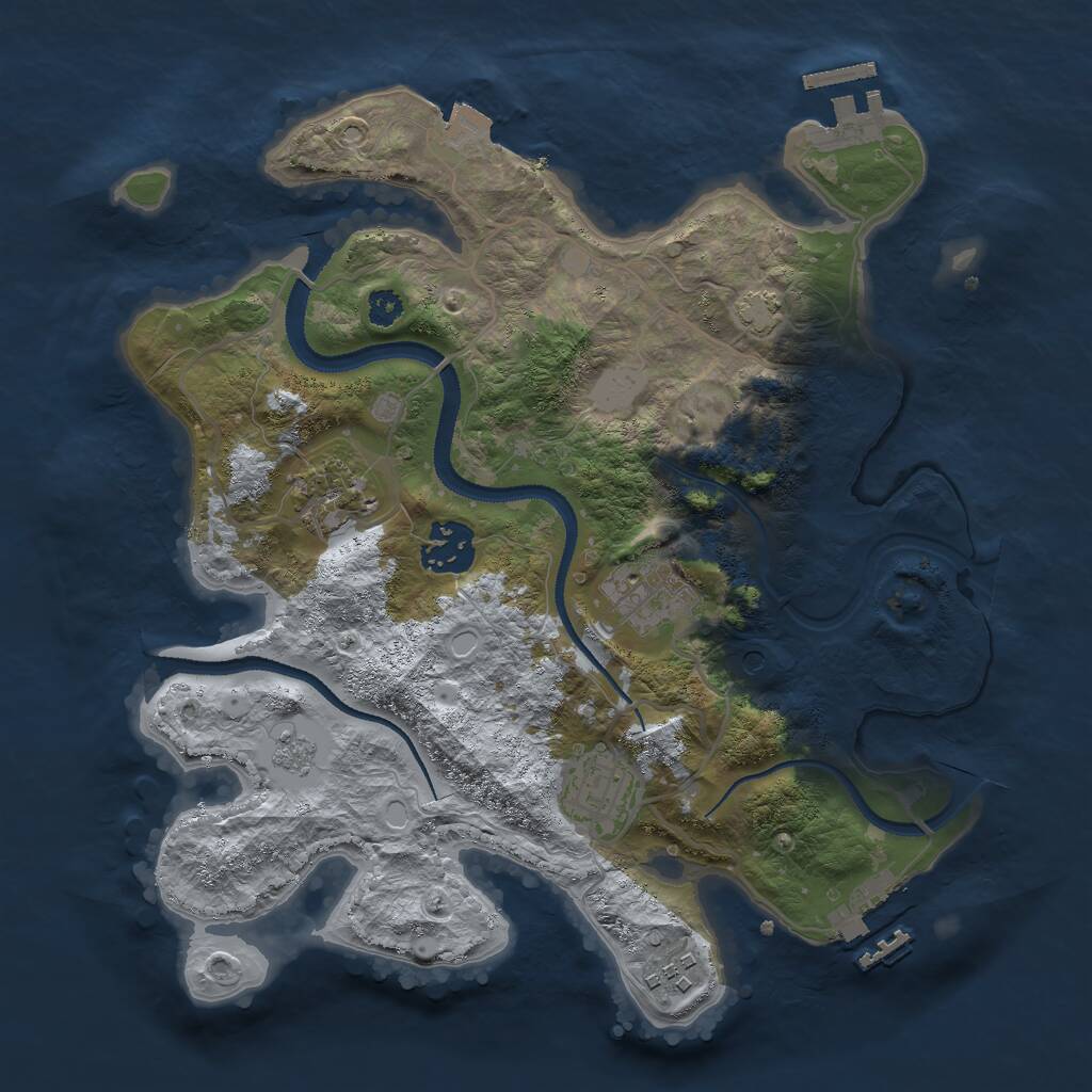 Rust Map: Procedural Map, Size: 3000, Seed: 636241662, 11 Monuments