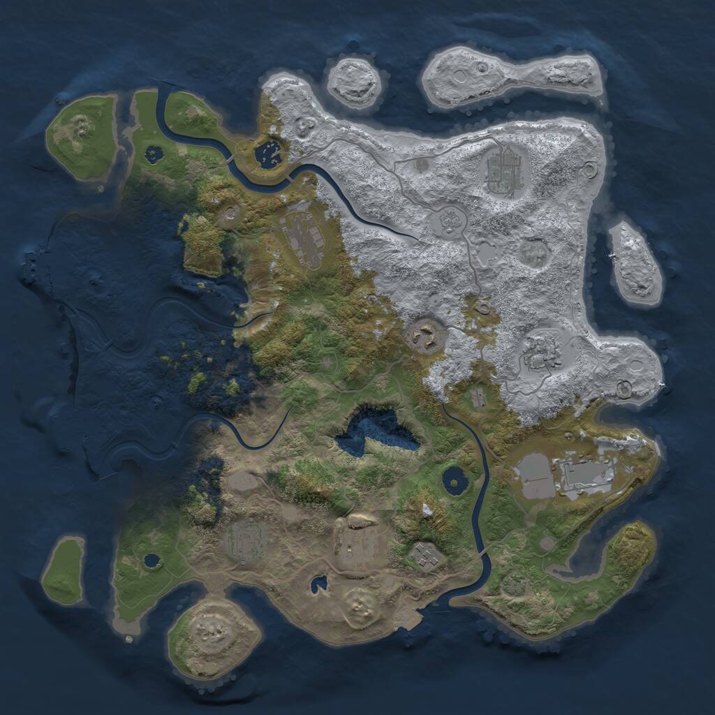 Rust Map: Procedural Map, Size: 4000, Seed: 435873527, 15 Monuments