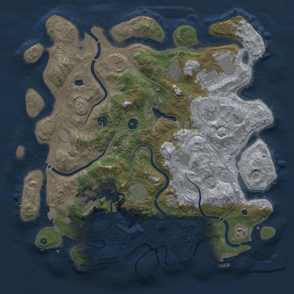 Rust Map: Procedural Map, Size: 4250, Seed: 1037160098, 15 Monuments