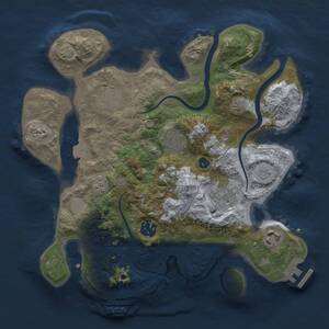 Thumbnail Rust Map: Procedural Map, Size: 3000, Seed: 2754268, 12 Monuments