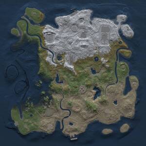 Thumbnail Rust Map: Procedural Map, Size: 4500, Seed: 241523, 16 Monuments