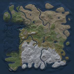 Thumbnail Rust Map: Procedural Map, Size: 4750, Seed: 131769642, 16 Monuments