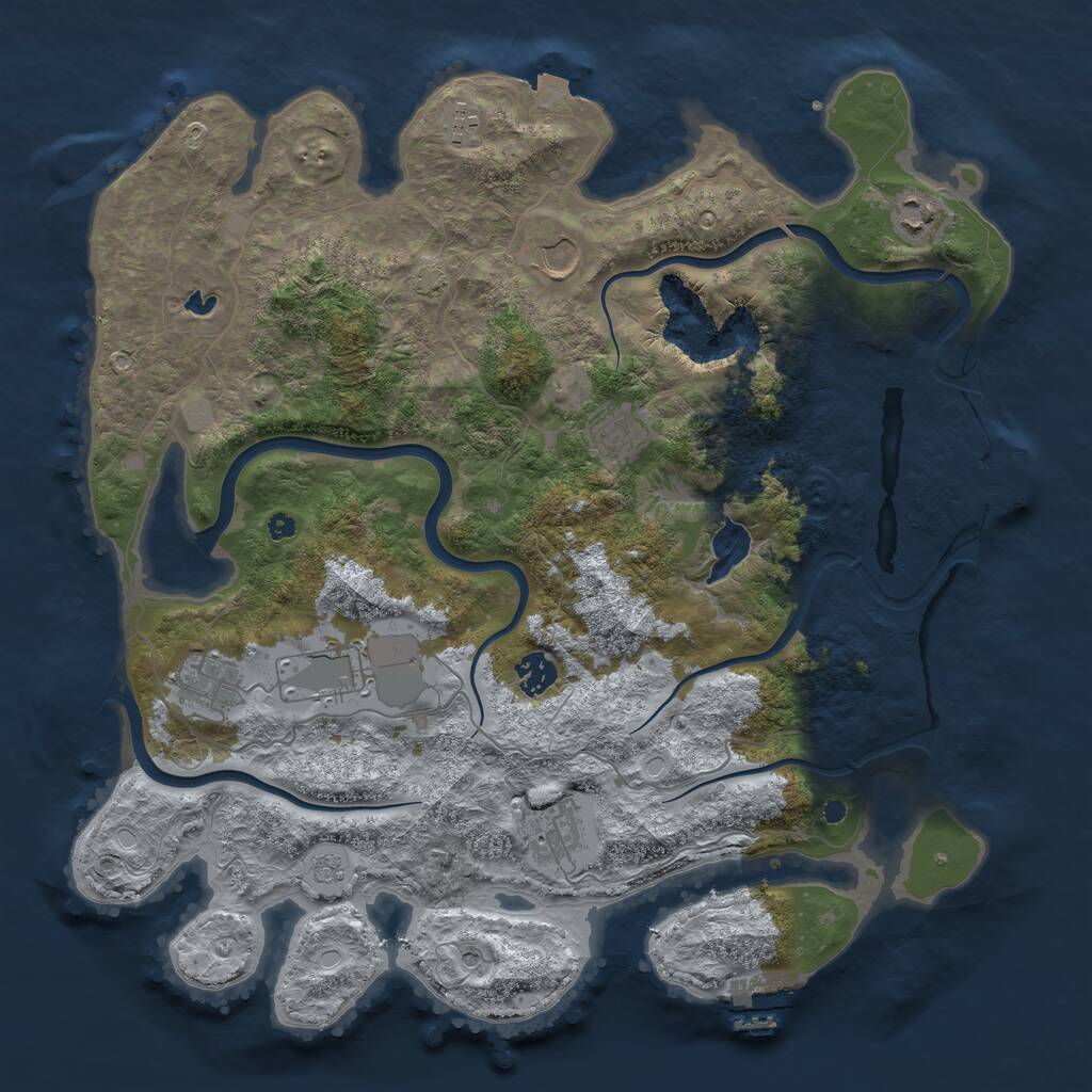Rust Map: Procedural Map, Size: 4000, Seed: 95640189, 14 Monuments