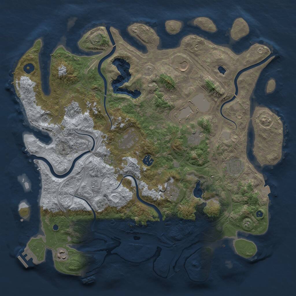 Rust Map: Procedural Map, Size: 4250, Seed: 467508563, 16 Monuments