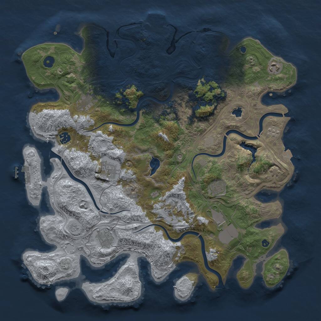Rust Map: Procedural Map, Size: 4250, Seed: 109350267, 15 Monuments