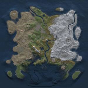 Thumbnail Rust Map: Procedural Map, Size: 3750, Seed: 1838149812, 14 Monuments