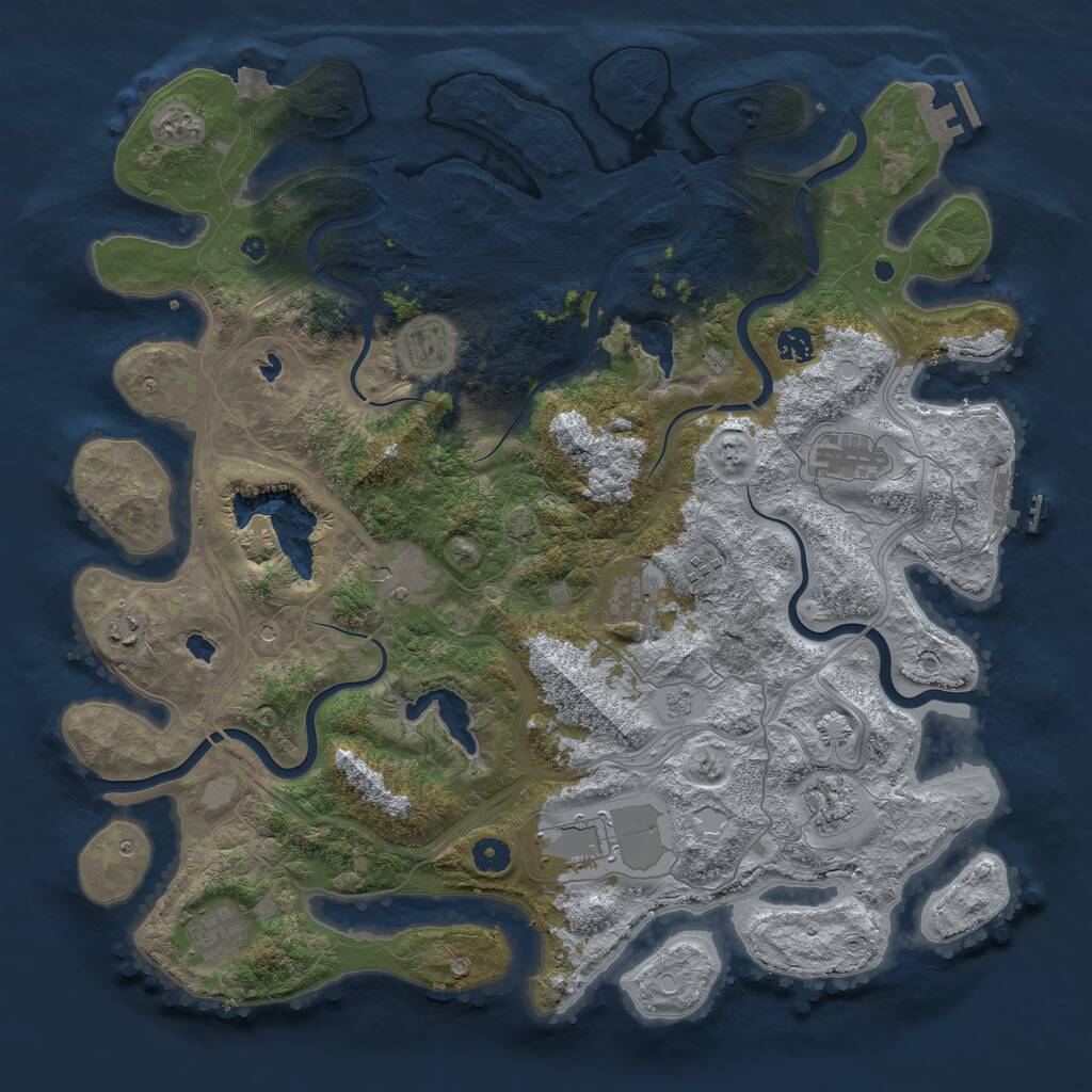 Rust Map: Procedural Map, Size: 4500, Seed: 397604935, 16 Monuments