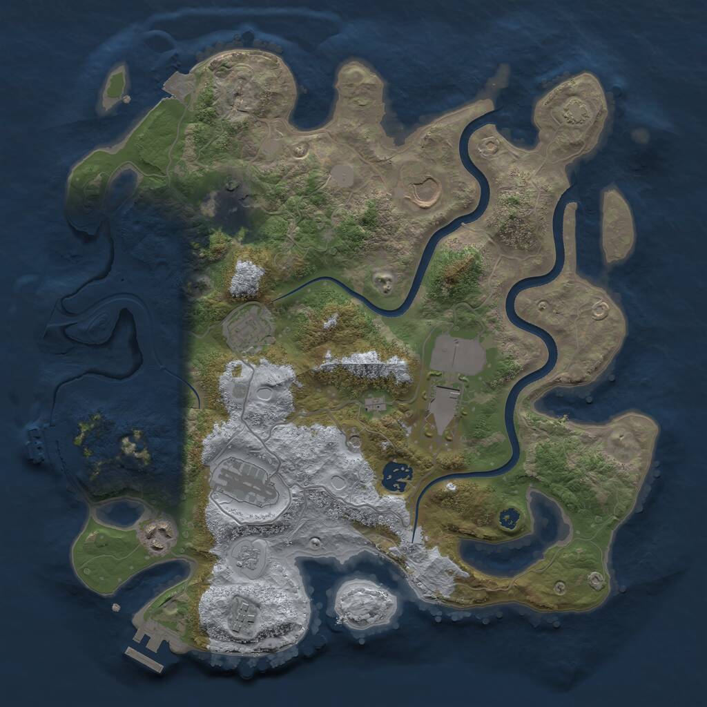 Rust Map: Procedural Map, Size: 3500, Seed: 867831505, 14 Monuments