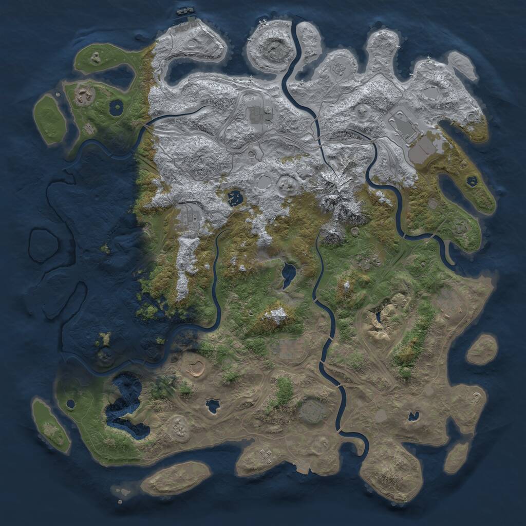 Rust Map: Procedural Map, Size: 5000, Seed: 1902818521, 17 Monuments