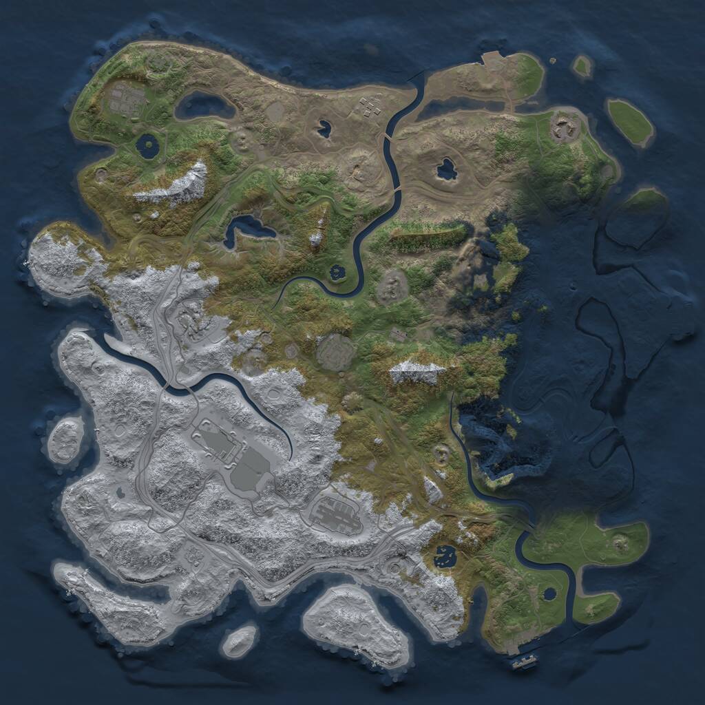 Rust Map: Procedural Map, Size: 4500, Seed: 564816398, 15 Monuments