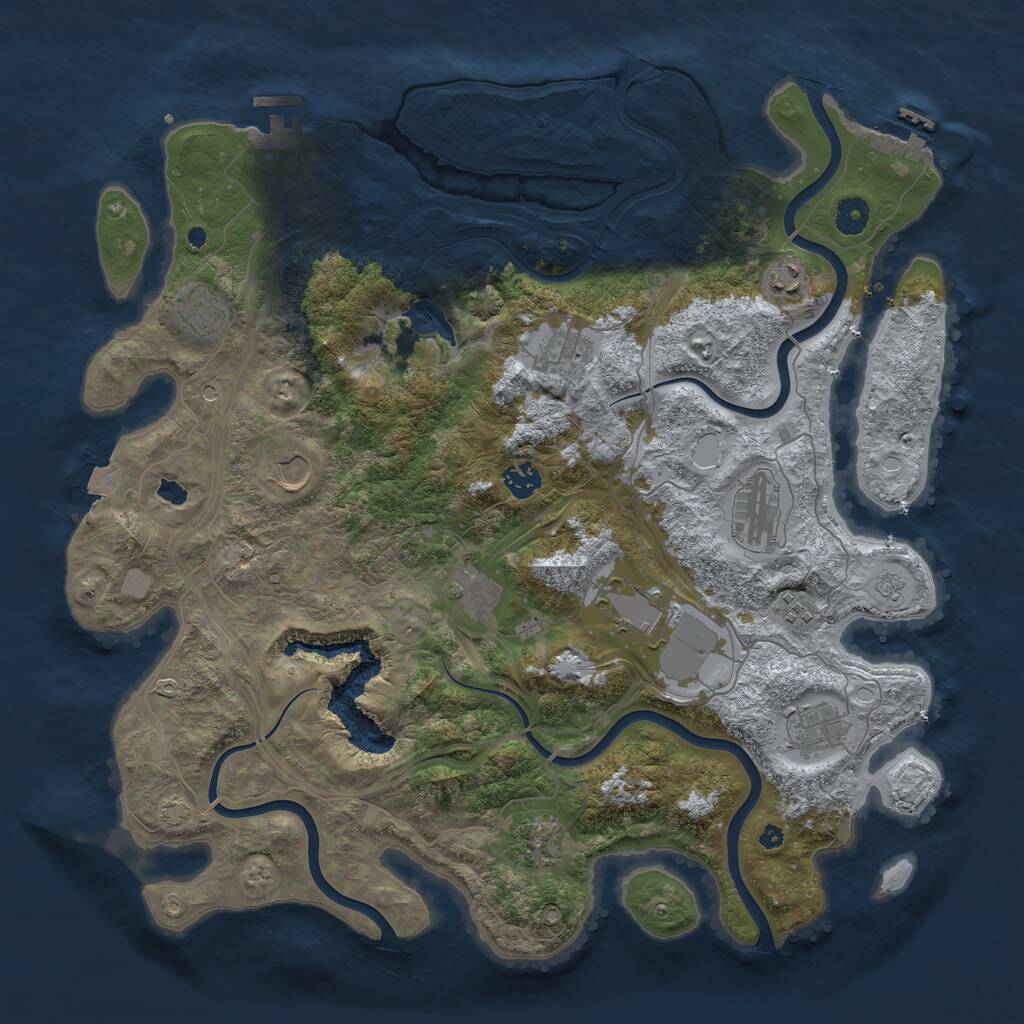 Rust Map: Procedural Map, Size: 4250, Seed: 537244381, 17 Monuments