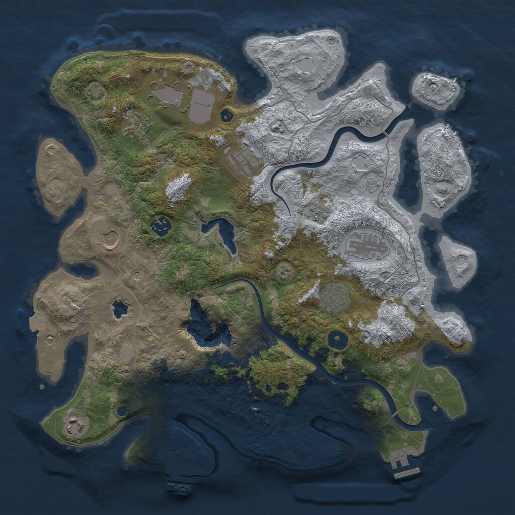 Rust Map: Procedural Map, Size: 4000, Seed: 463484398, 15 Monuments