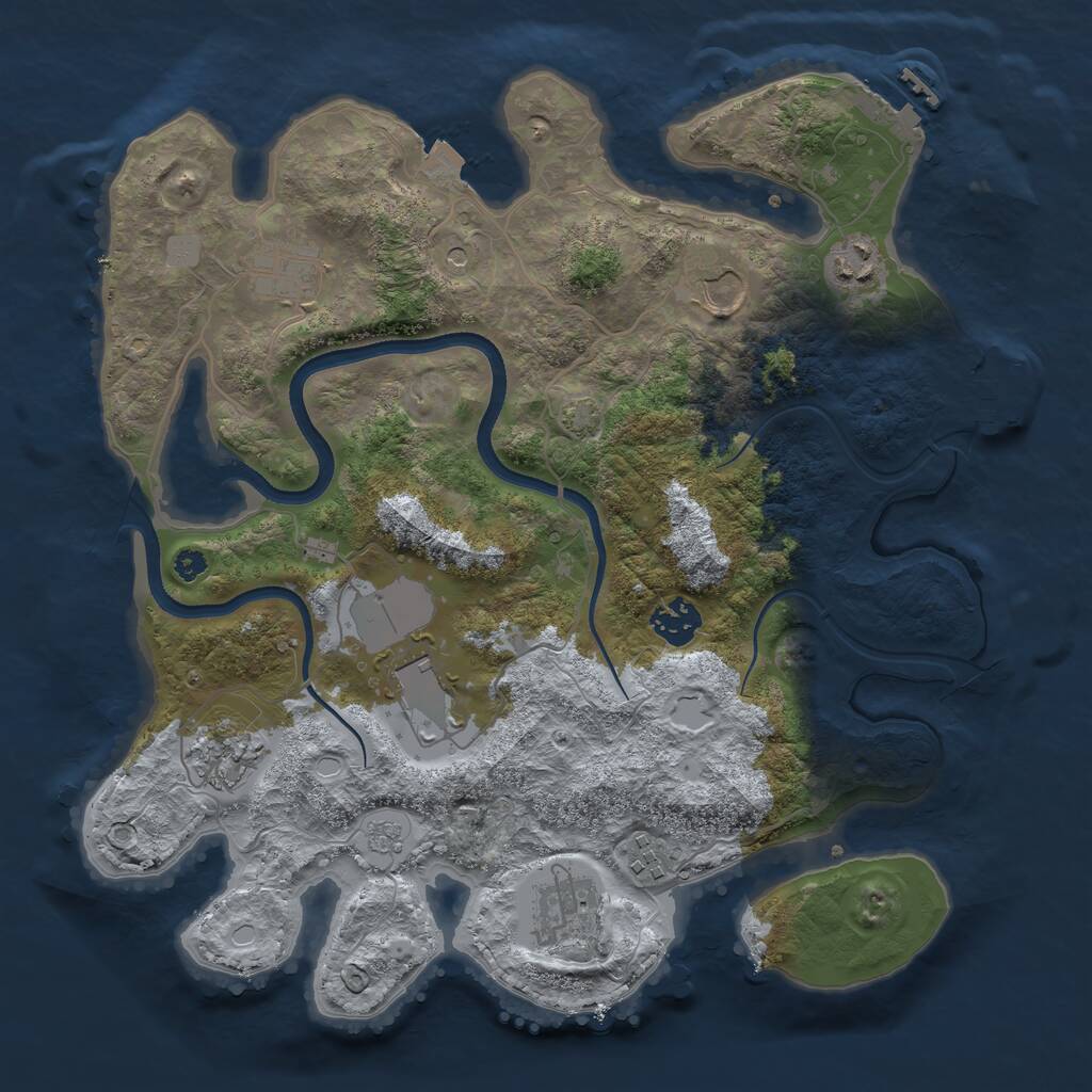 Rust Map: Procedural Map, Size: 3500, Seed: 95640189, 14 Monuments