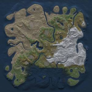 Thumbnail Rust Map: Procedural Map, Size: 4500, Seed: 999178977, 16 Monuments